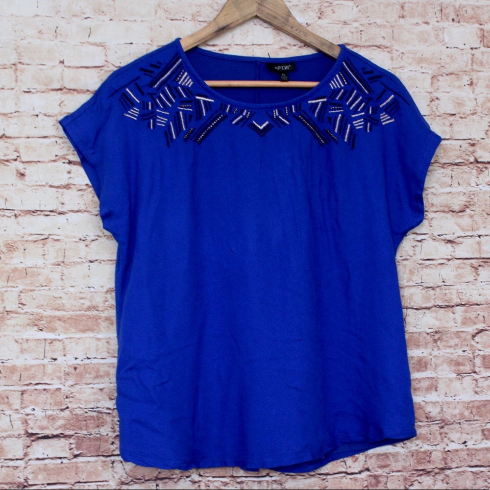 Apt. 9 | Blue Scoop Neck Blouse